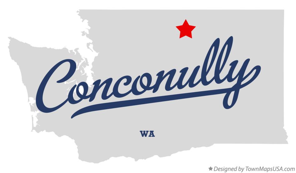 Map of Conconully, WA, Washington