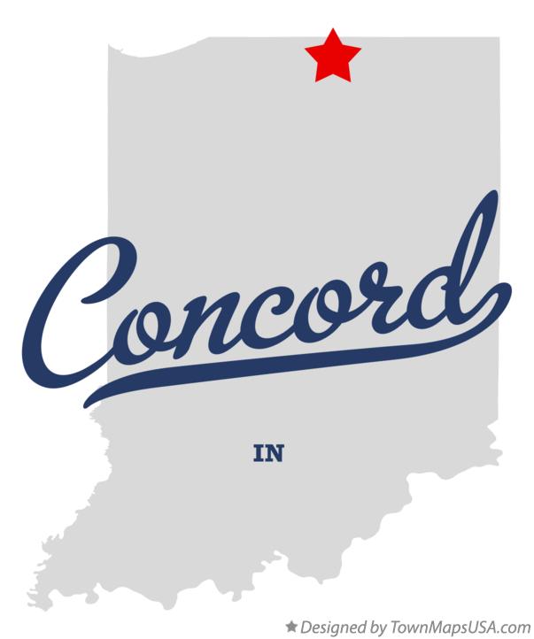 Map of Concord, Elkhart County, IN, Indiana