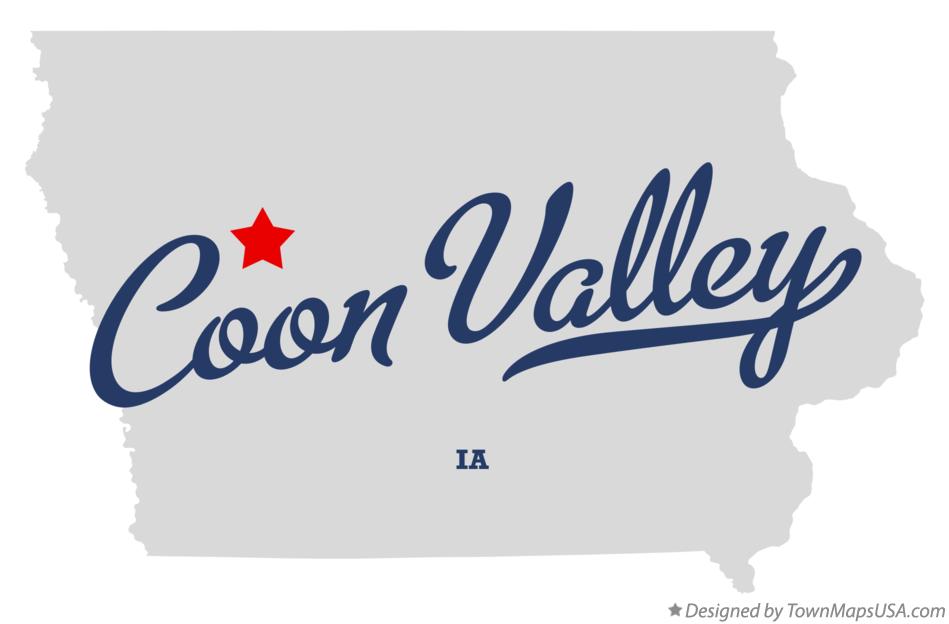 Map of Coon Valley, IA, Iowa