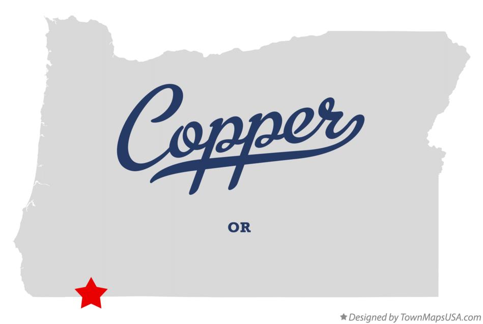 Map of Copper, OR, Oregon