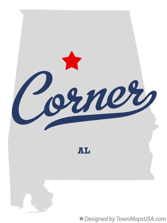 Map of Corner, AL, Alabama