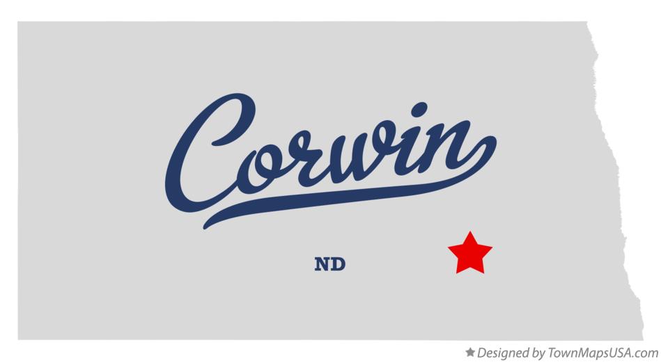 Map of Corwin, ND, North Dakota
