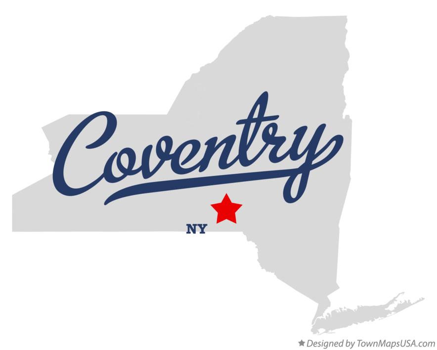 Map of Coventry, NY, New York