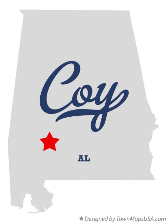 Map of Coy, AL, Alabama