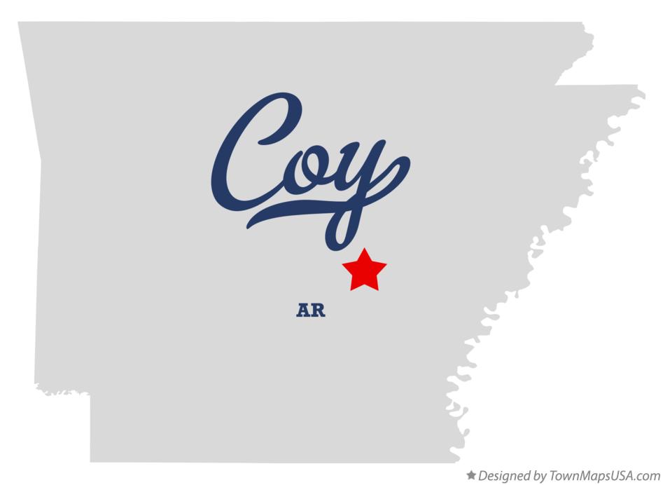 Map of Coy, AR, Arkansas