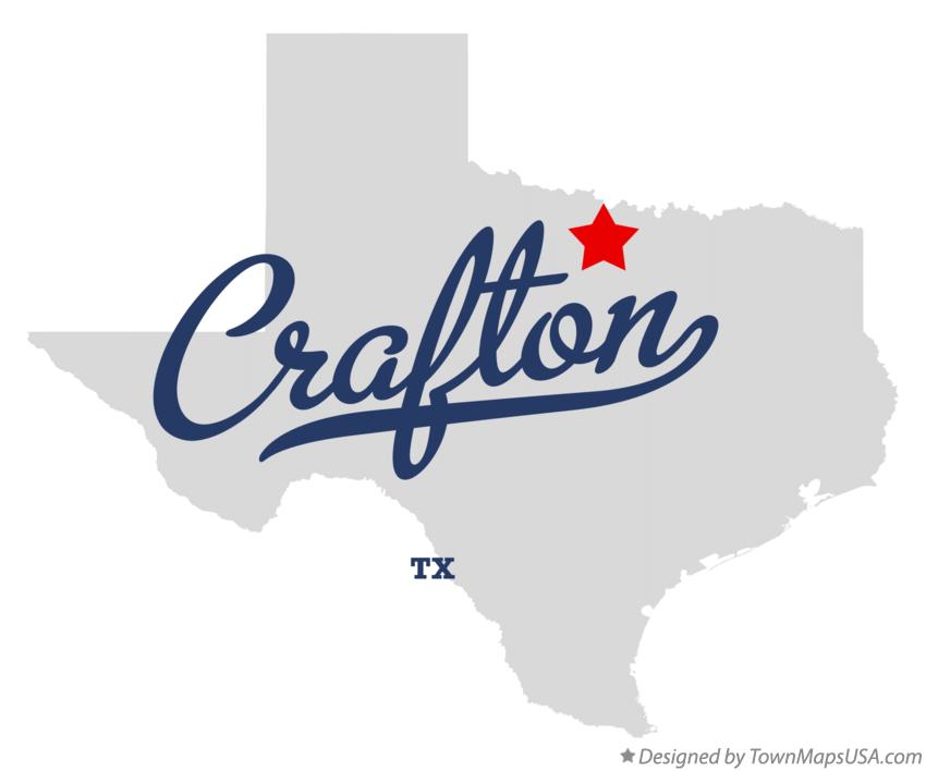 Map of Crafton, TX, Texas