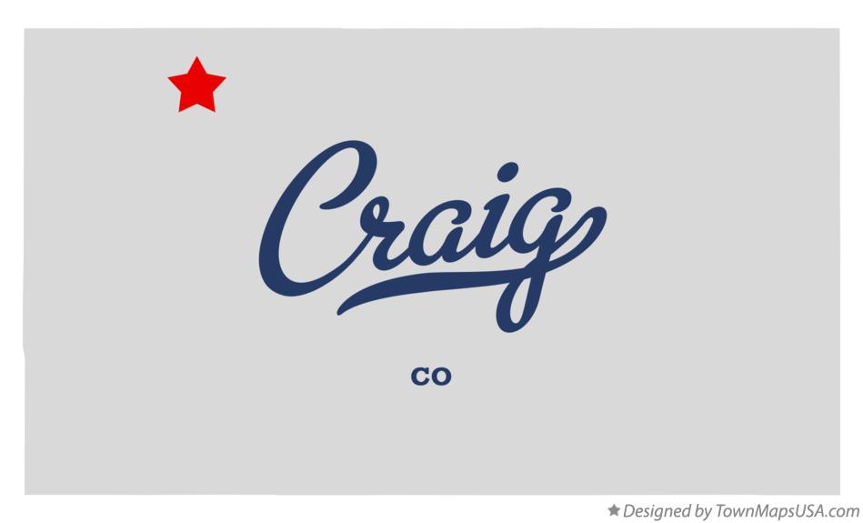 Map of Craig, CO, Colorado