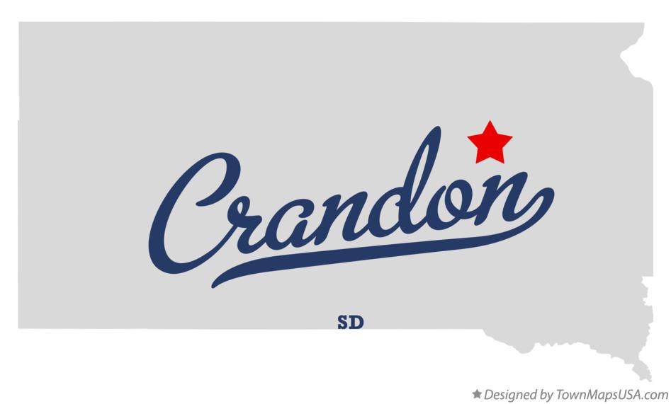Map of Crandon, SD, South Dakota