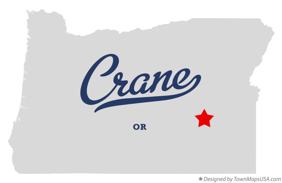 Map of Crane, OR, Oregon