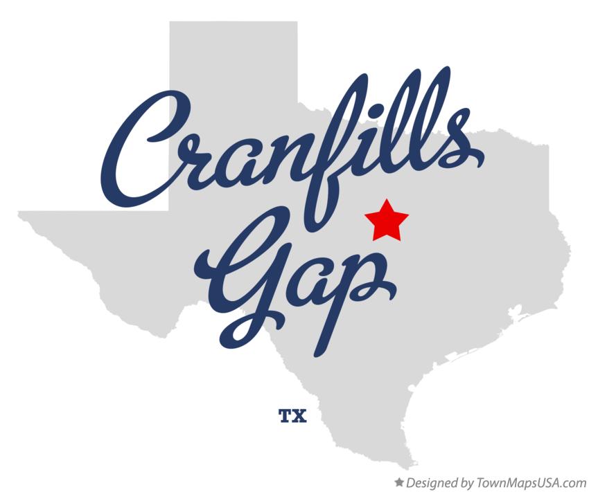 Map of Cranfills Gap, TX, Texas