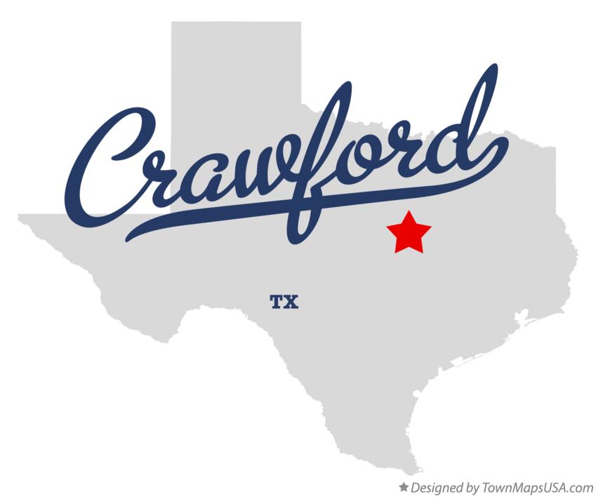 Map of Crawford, TX, Texas