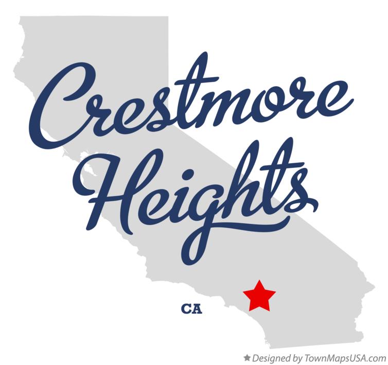 Map of Crestmore Heights, CA, California