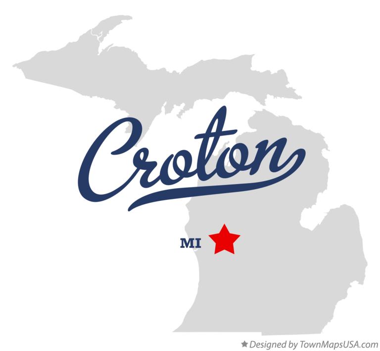 Map of Croton, MI, Michigan