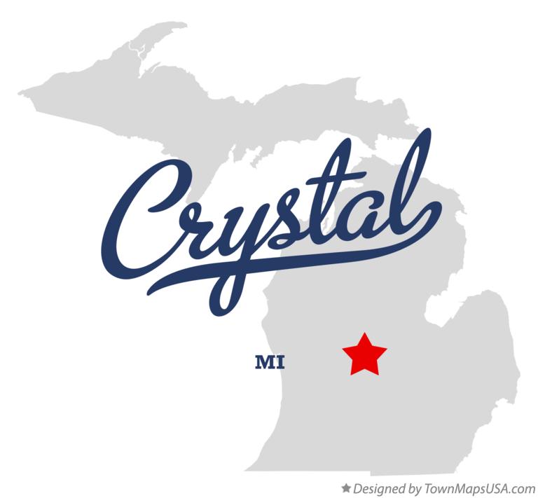 Map of Crystal, Montcalm County, MI, Michigan