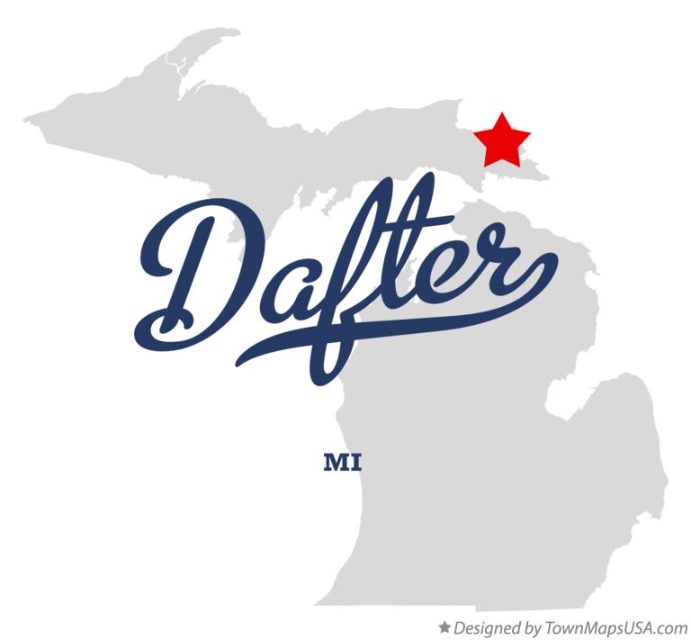Map of Dafter, MI, Michigan