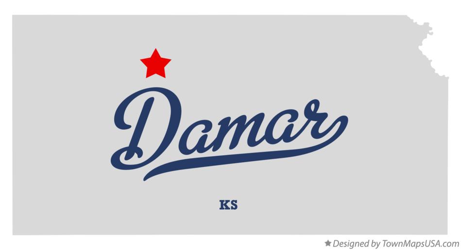 Map of Damar, KS, Kansas