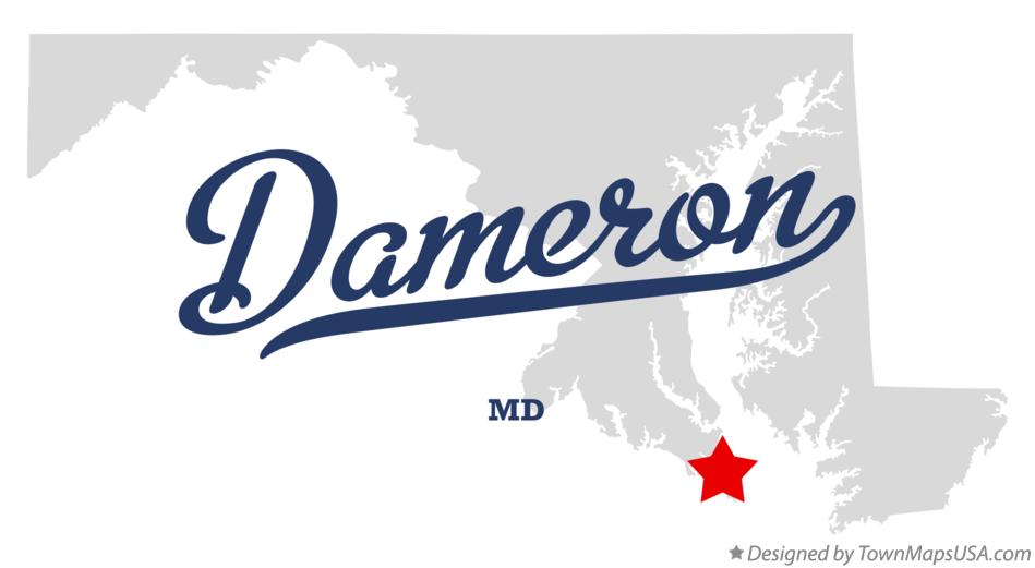 Map of Dameron, MD, Maryland