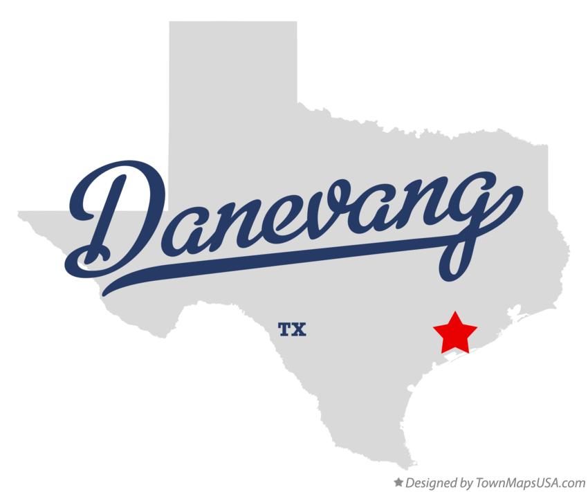 Map of Danevang, TX, Texas