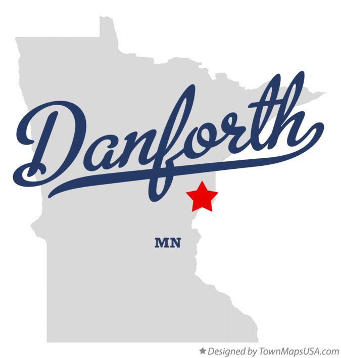 Map of Danforth, MN, Minnesota