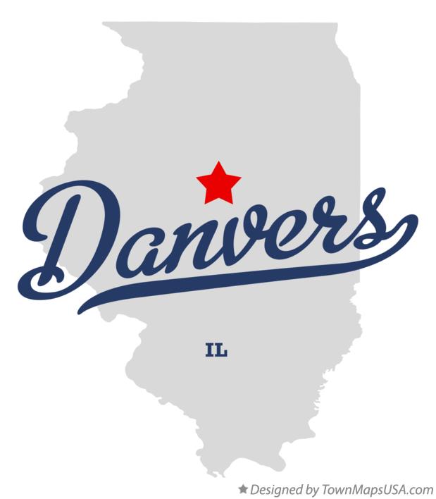 Map of Danvers, IL, Illinois