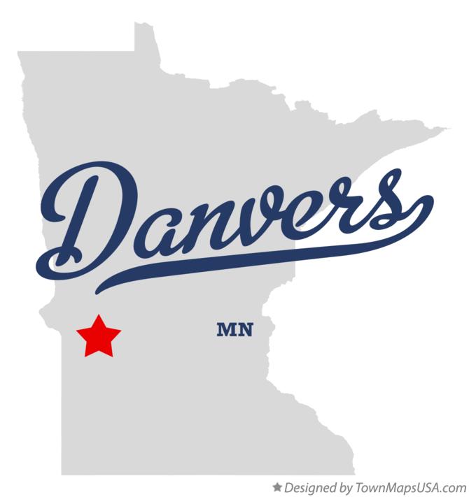 Map of Danvers, MN, Minnesota
