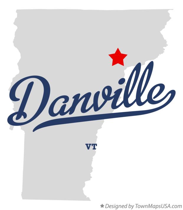 Map of Danville, VT, Vermont