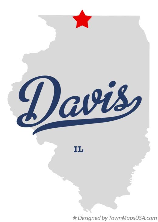 Map of Davis, IL, Illinois