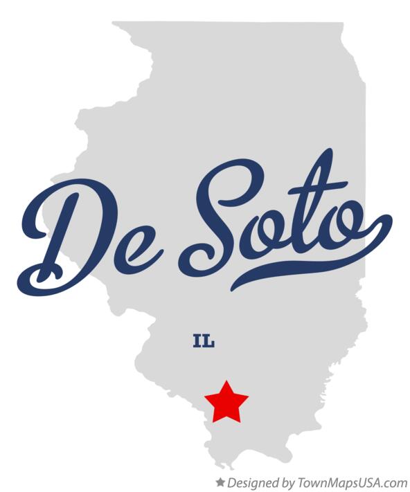 Map of De Soto, IL, Illinois