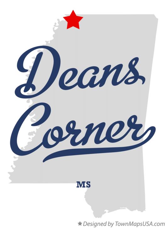 Map of Deans Corner, MS, Mississippi