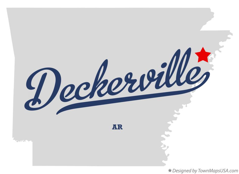 Map of Deckerville, AR, Arkansas