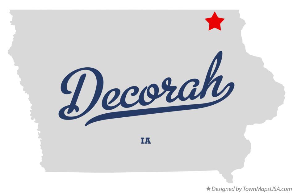 Map of Decorah, IA, Iowa