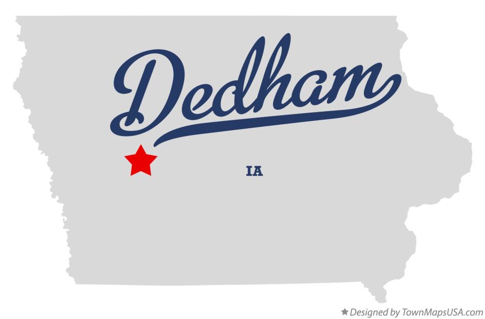 Map of Dedham, IA, Iowa