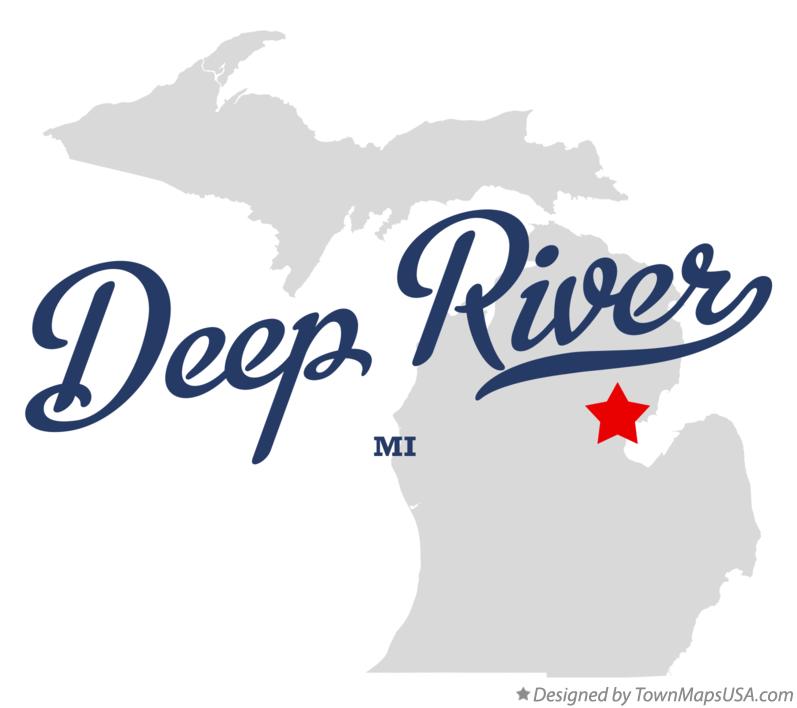 Map of Deep River, MI, Michigan