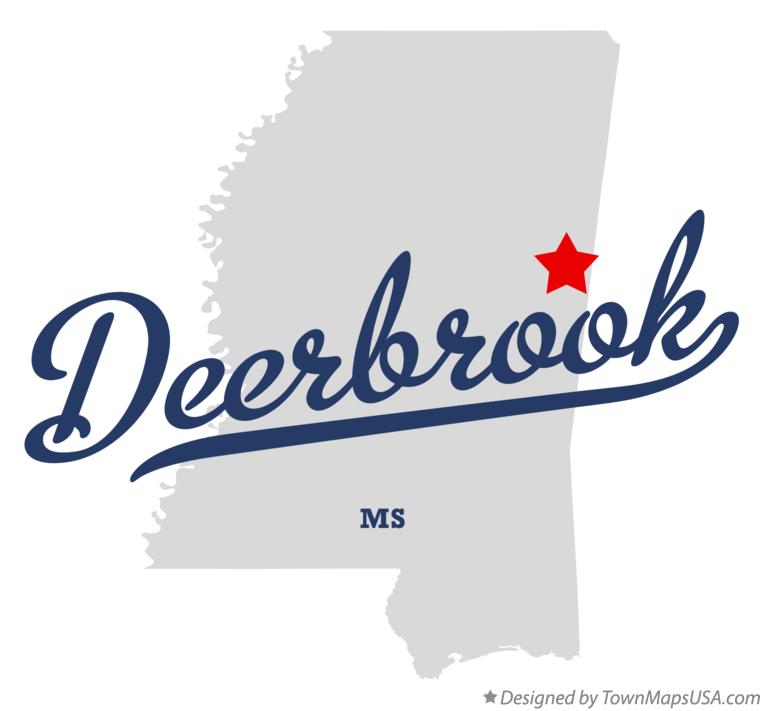 Map of Deerbrook, MS, Mississippi