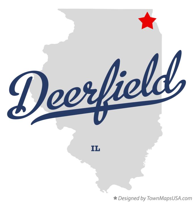 Map of Deerfield, Lake County, IL, Illinois