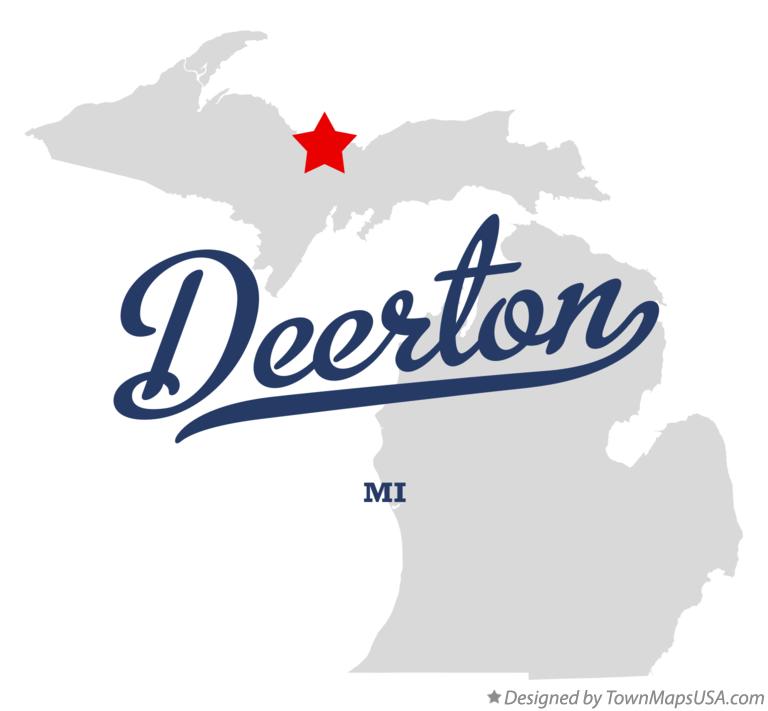 Map of Deerton, MI, Michigan