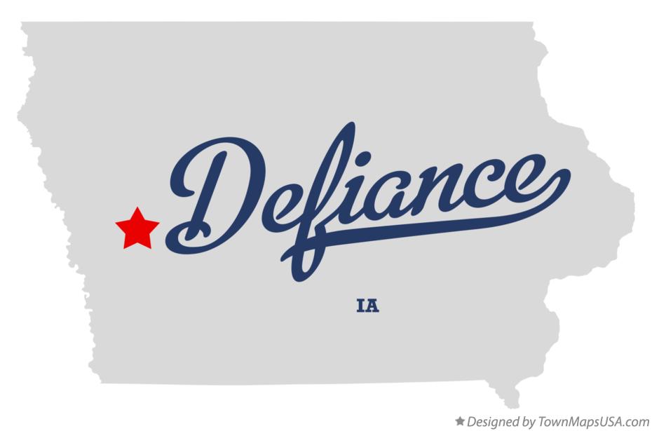 Map of Defiance, IA, Iowa