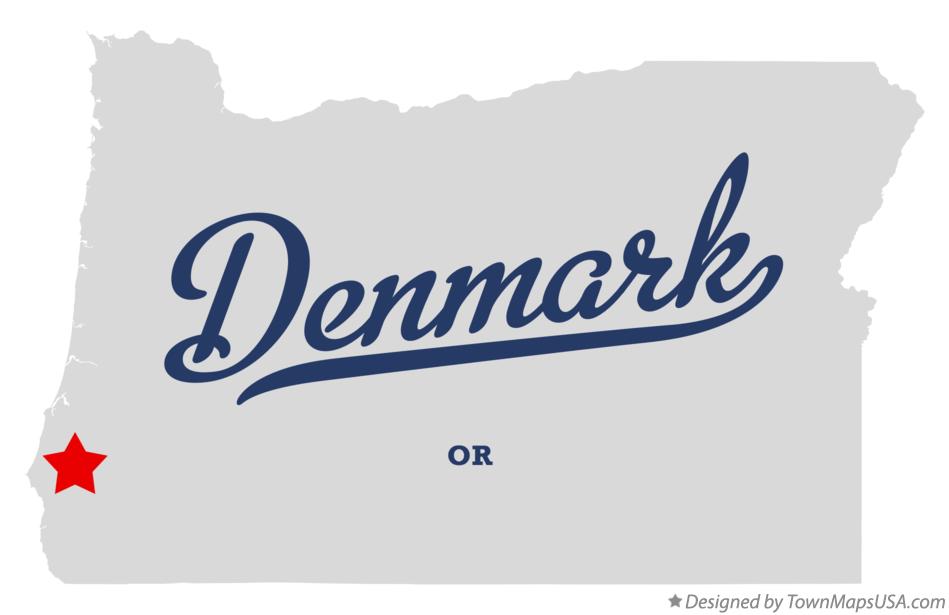 Map of Denmark, OR, Oregon
