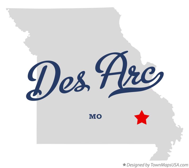 Map of Des Arc, MO, Missouri