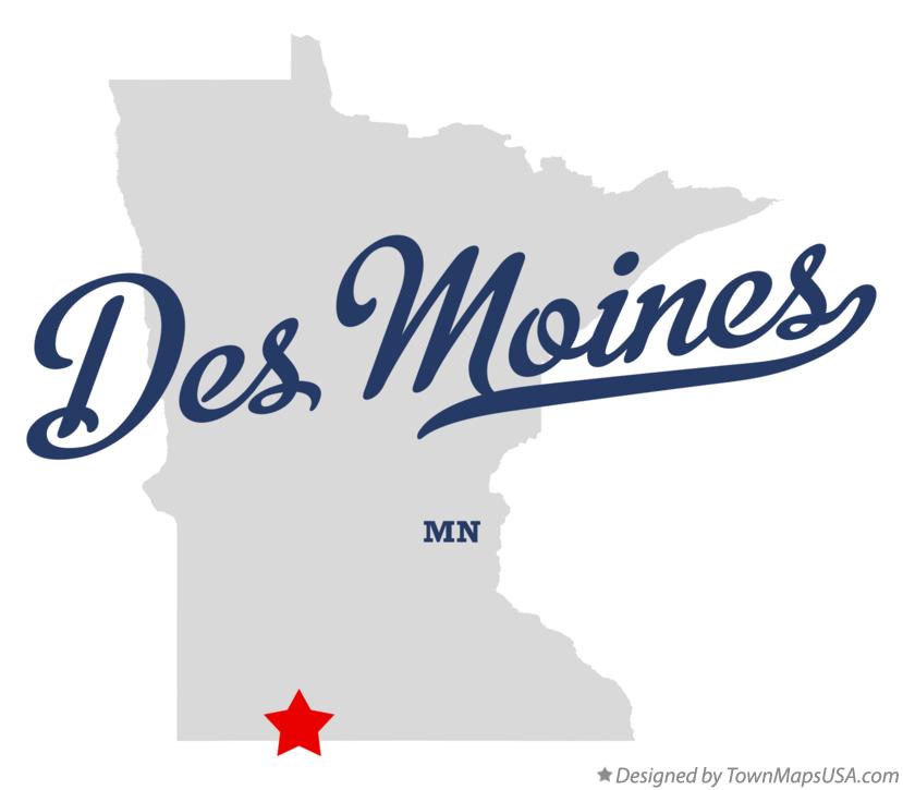Map of Des Moines, MN, Minnesota