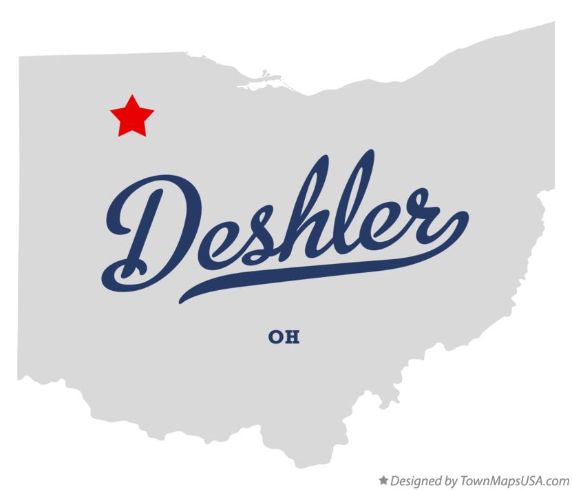 Map of Deshler, OH, Ohio