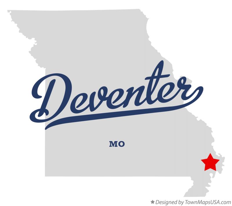 Map of Deventer, MO, Missouri