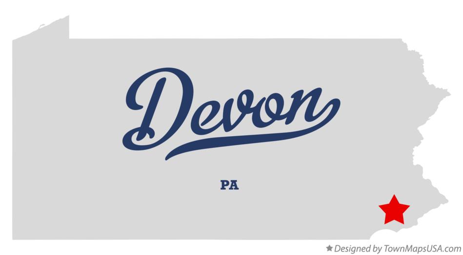 Map of Devon, PA, Pennsylvania