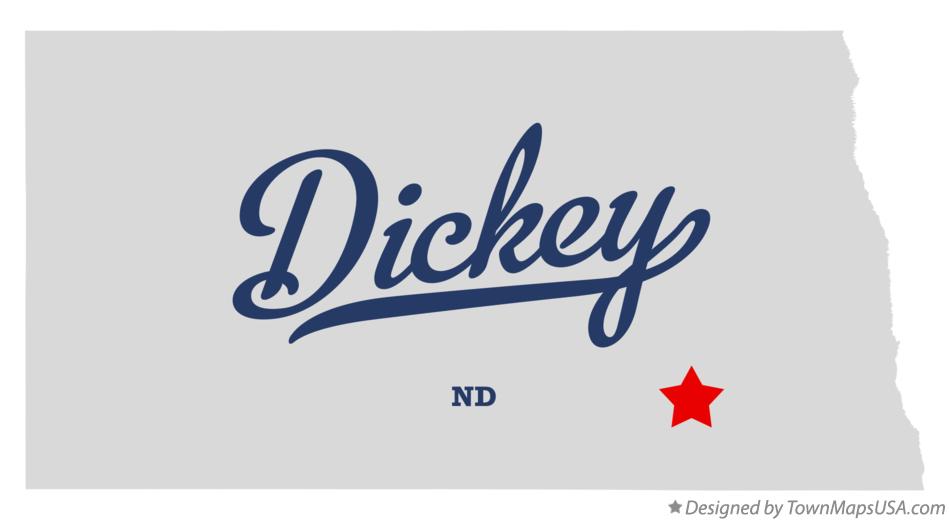 Map of Dickey, ND, North Dakota