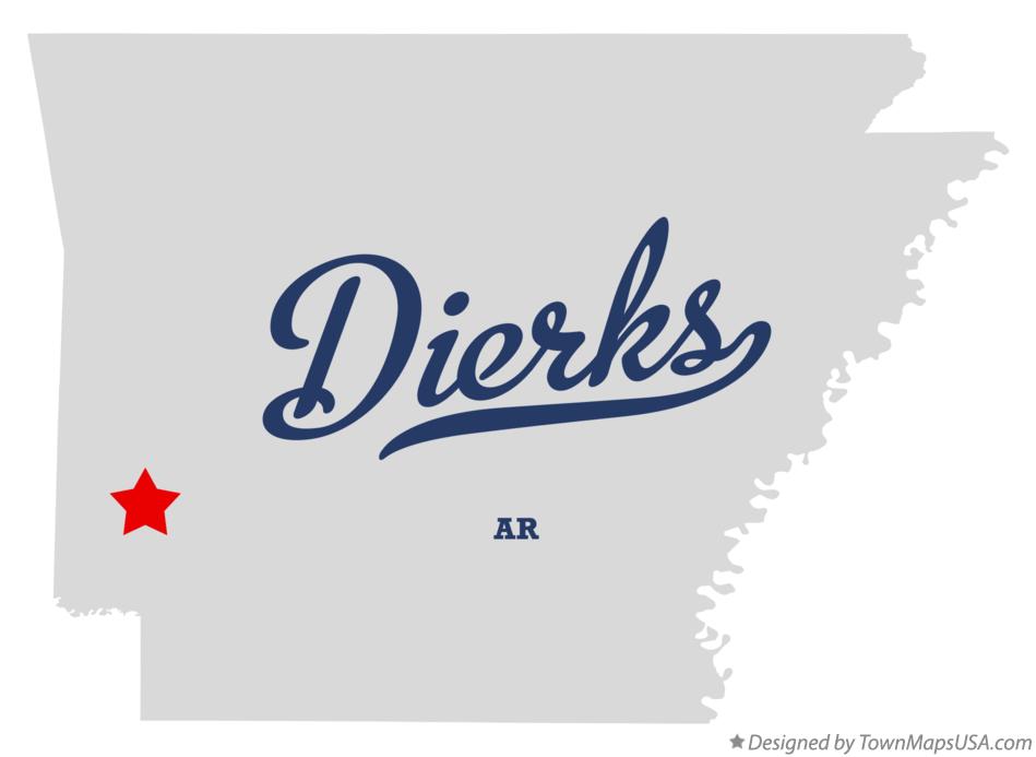 Map of Dierks, AR, Arkansas