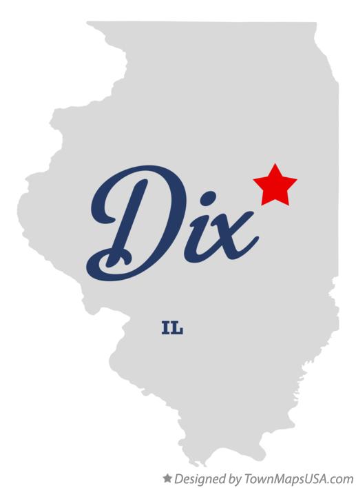 Map of Dix, Ford County, IL, Illinois