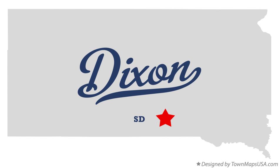Map of Dixon, Gregory County, SD, South Dakota