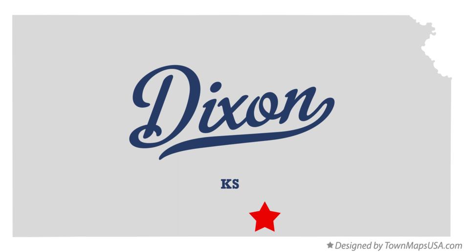 Map of Dixon, KS, Kansas