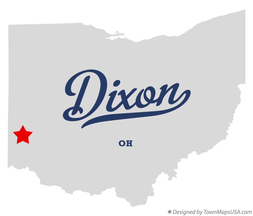 Map of Dixon, OH, Ohio