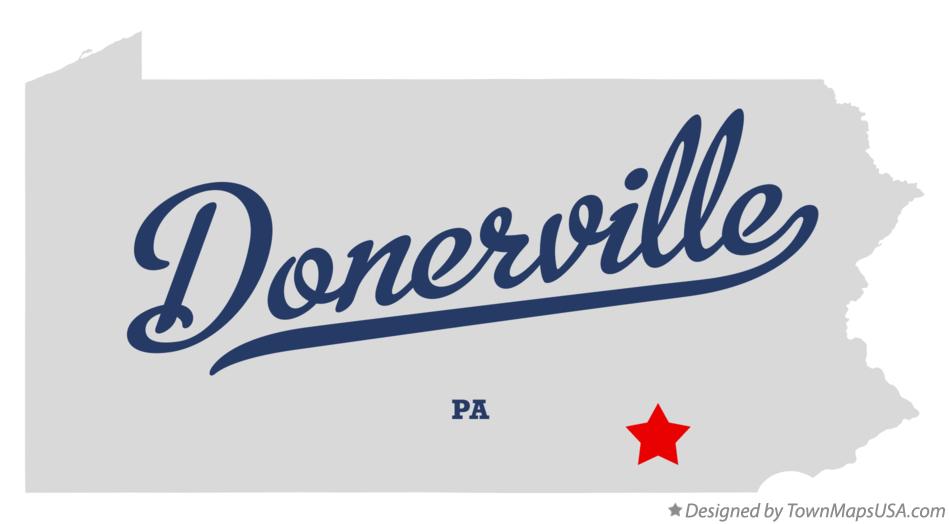 Map of Donerville, PA, Pennsylvania